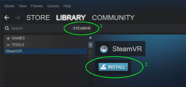 Install SteamVR lewat Steam di PC