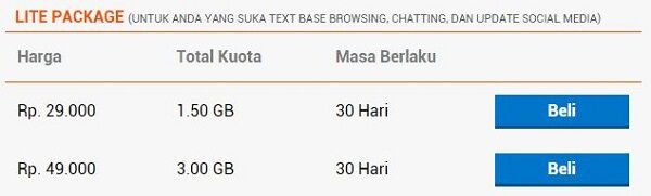 daftar paket internet 4G paling murah bolt 4