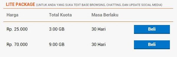daftar paket internet 4G paling murah bolt 7