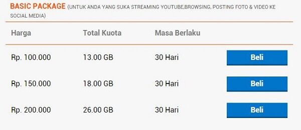 daftar paket internet 4G paling murah bolt 5