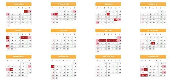 Hari Libur Kalender 2016