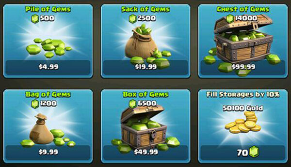 Clash Of Clans Buy Gems Worldwide 9a777