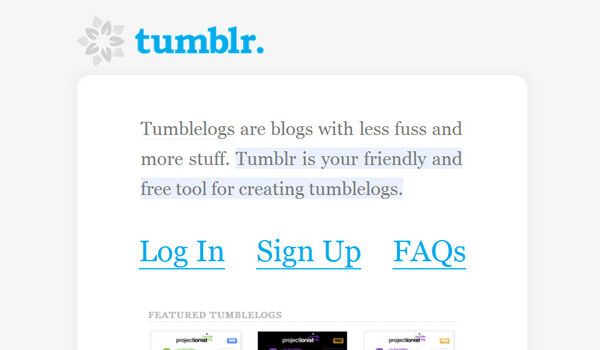 Tumblr Homepage January 2007 8a67e