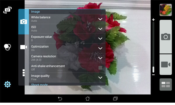 Asus Fonepad7 Camera Menu