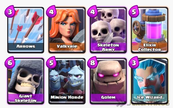 Kombinasi Battle Deck Golem Terbaik 15