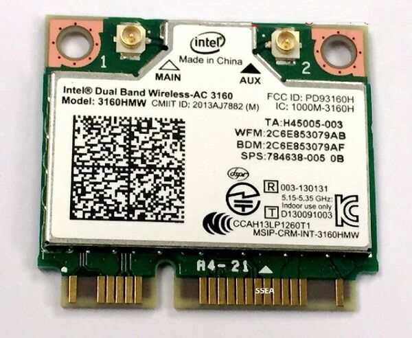 Intel 3160 Wifi Card 2f1a0