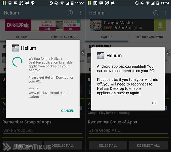 Cara Backup Aplikasi Menggunakan Helium5