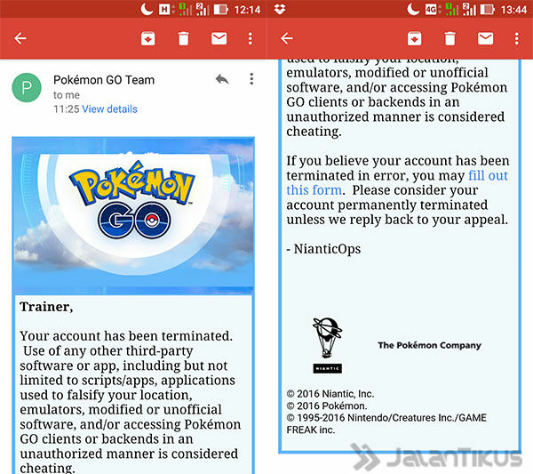 Akun Pokemon Gon Dibanned