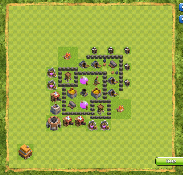 Base Farming Coc Th 4 10