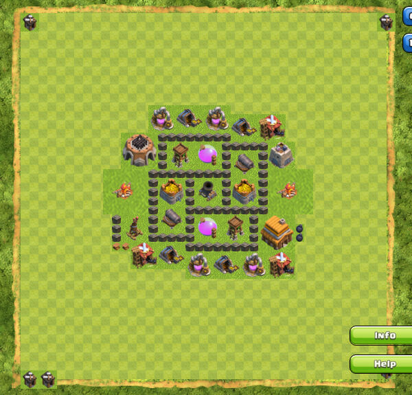 Base Farming Coc Th 4 16