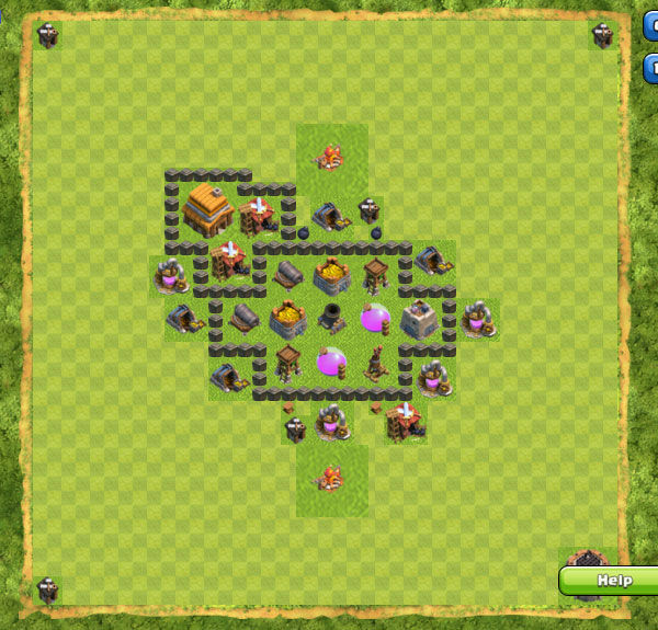 Base Farming Coc Th 4 18