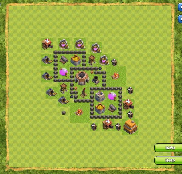 Base Farming Coc Th 4 4