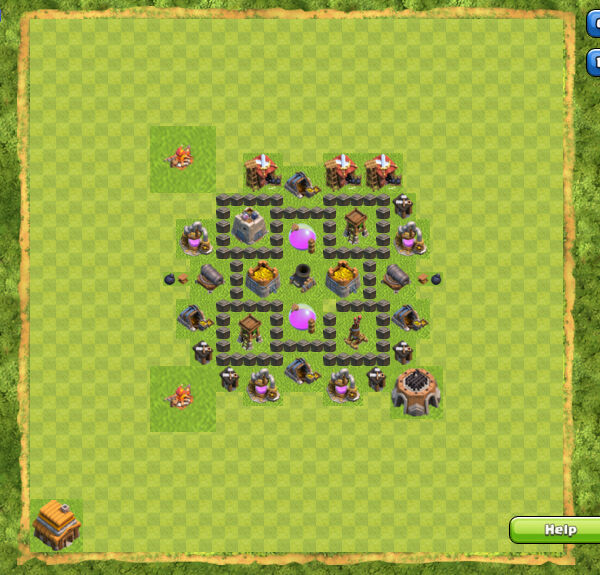 Base Farming Coc Th 4 6