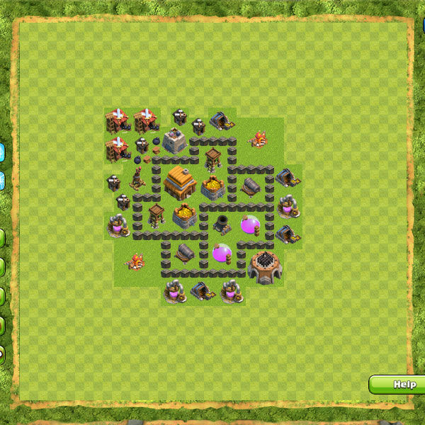 Susunan Formasi Base Town Hall 4 Terbaik Di Clash Of Clans