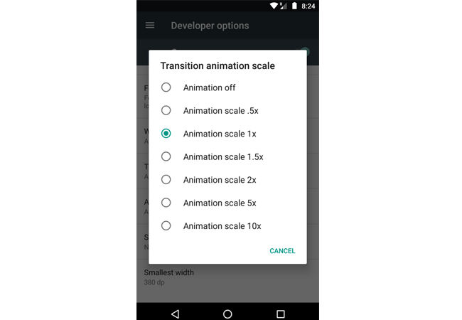 10 Android Secret Tricks 5, change the animation rates