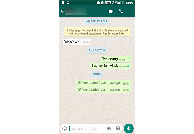 Cara Hapus Pesan Terkirim Di Whatsapp 5