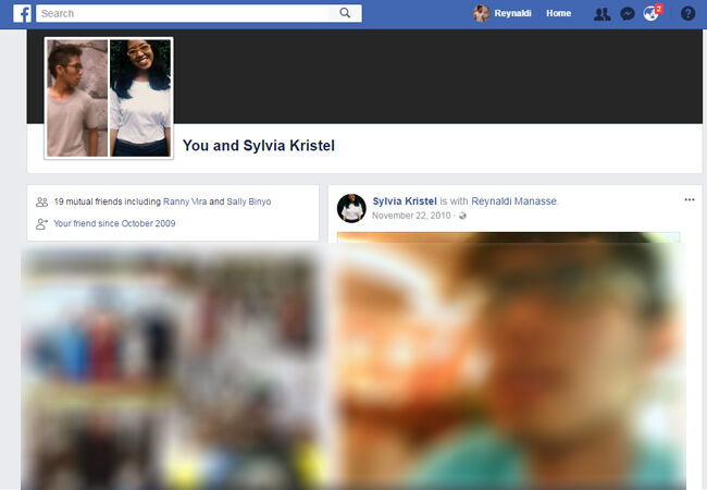 Facebook History Between