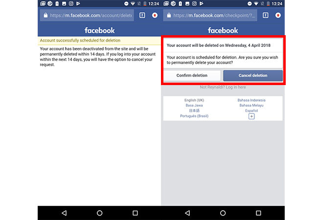 Cara Hapus Akun Facebook Android 4 14c06