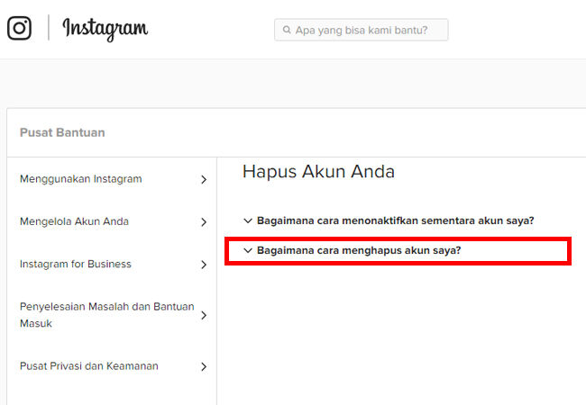 Cara Menghapus Akun Ig 3 9eb81