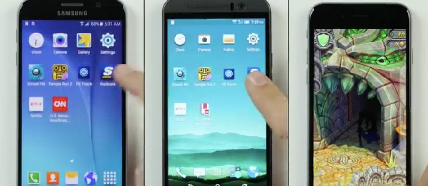 Adu Cepat Samsung Galaxy S6 vs HTC One M9 vs iPhone 6