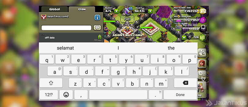 Solusi Agar Keyboard Clash of Clans (COC) Tidak Hilang dan Macet
