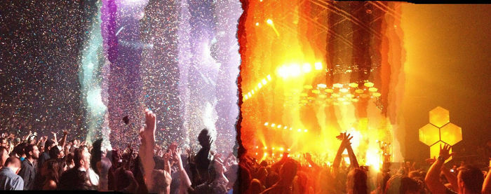 Ini Jadinya Kalau Ngambil Foto Panorama Saat Konser Lampunya Jadi Gonta Ganti Lumayan Keren Sih