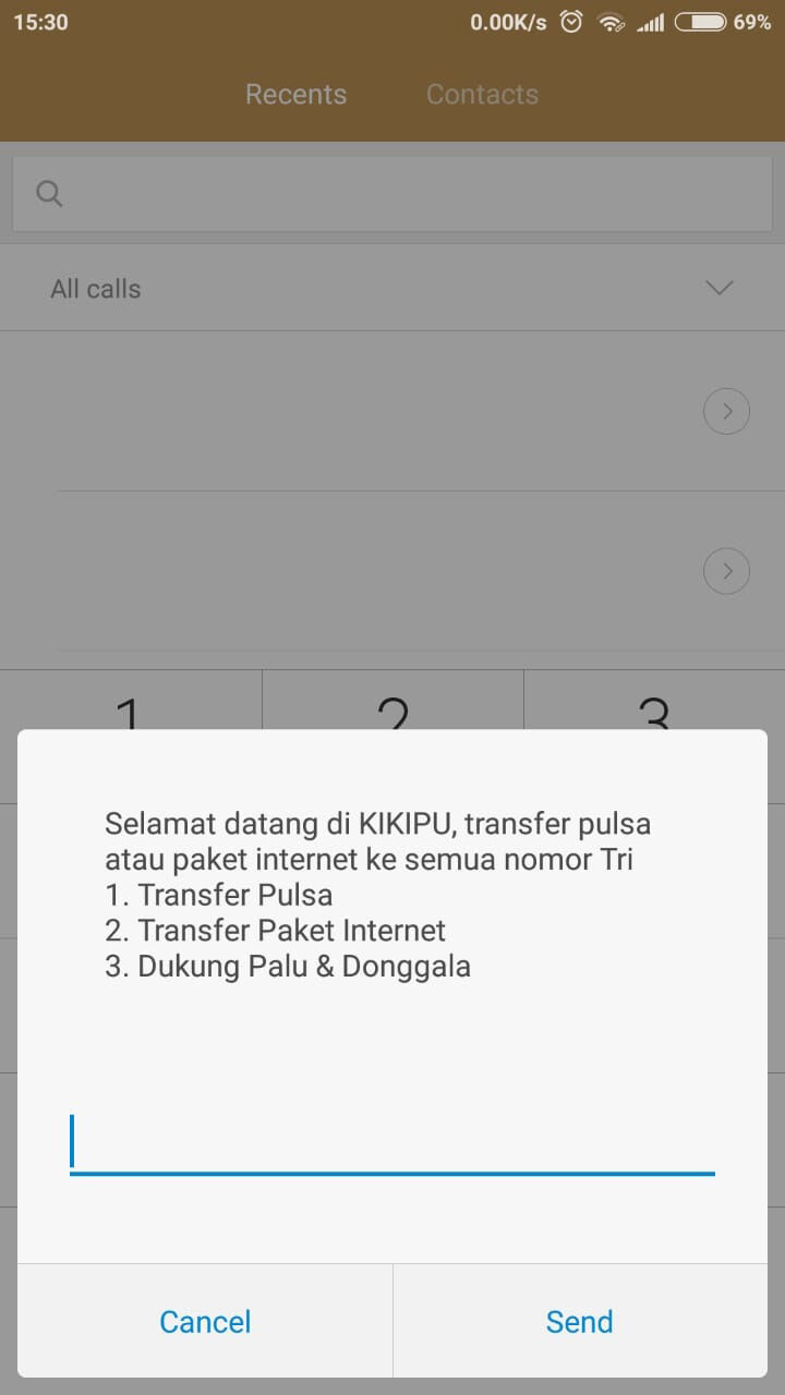cara transfer pulsa tri