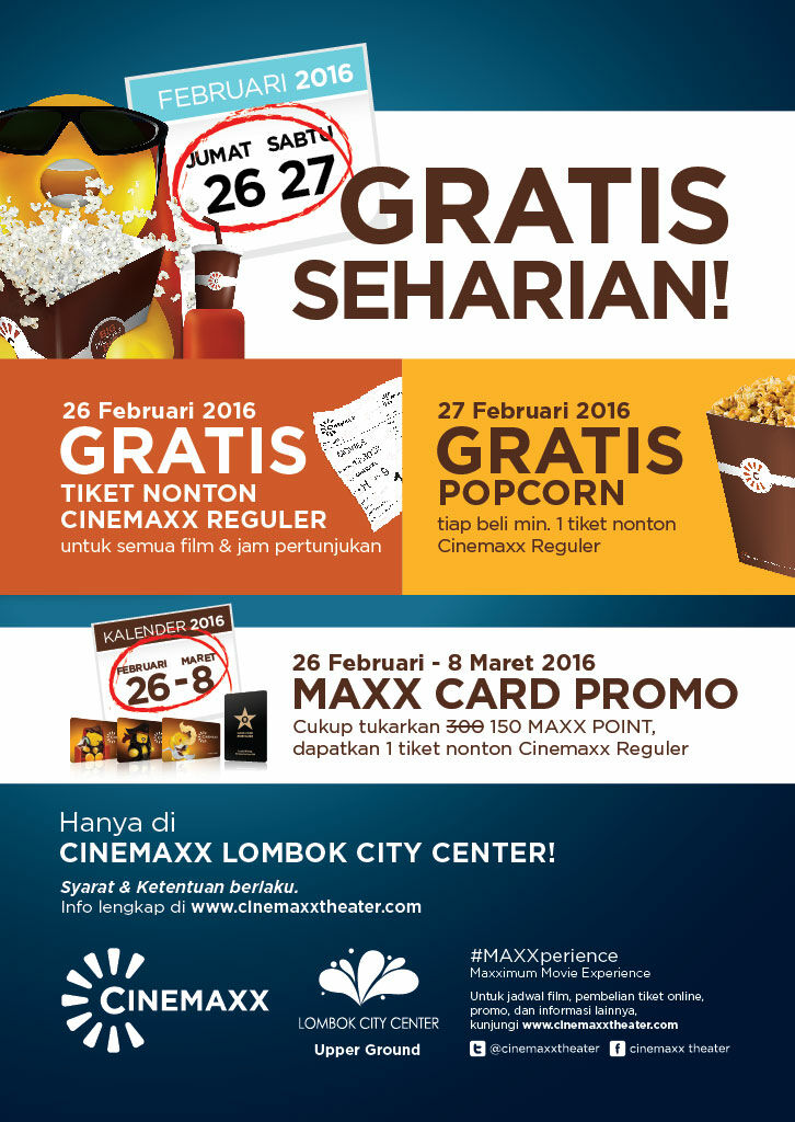 Gratis Seharian Di Cinemaxx Lombok City Center