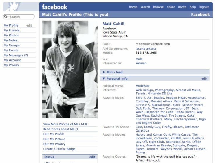 Sejarah Tampilan Facebook Tahun 2005 Update