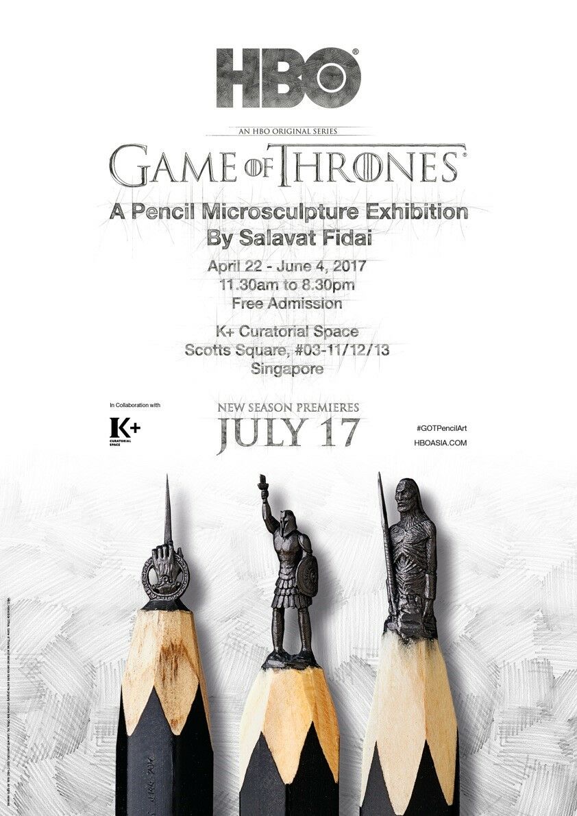 Game Of Thrones Pencil Microscupture Exhibition Poster