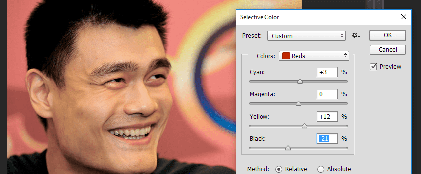 Selective Color Menghilangkan Warna Gelap Pada Wajah