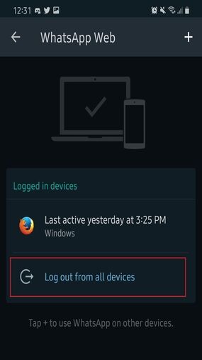 Cara Keluar Dari Whatsapp Web Android Tekan Log Out From All Devices Adb67