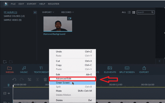 Cara Menghilangkan Background Video Di Filmora Pilih Advanced Edit 35cfa