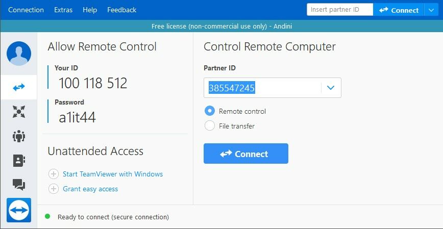 Menggunakan Teamviewer 1 F550d