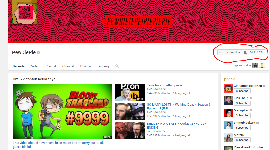 Channel Youtube Peringkat Nomor Satu