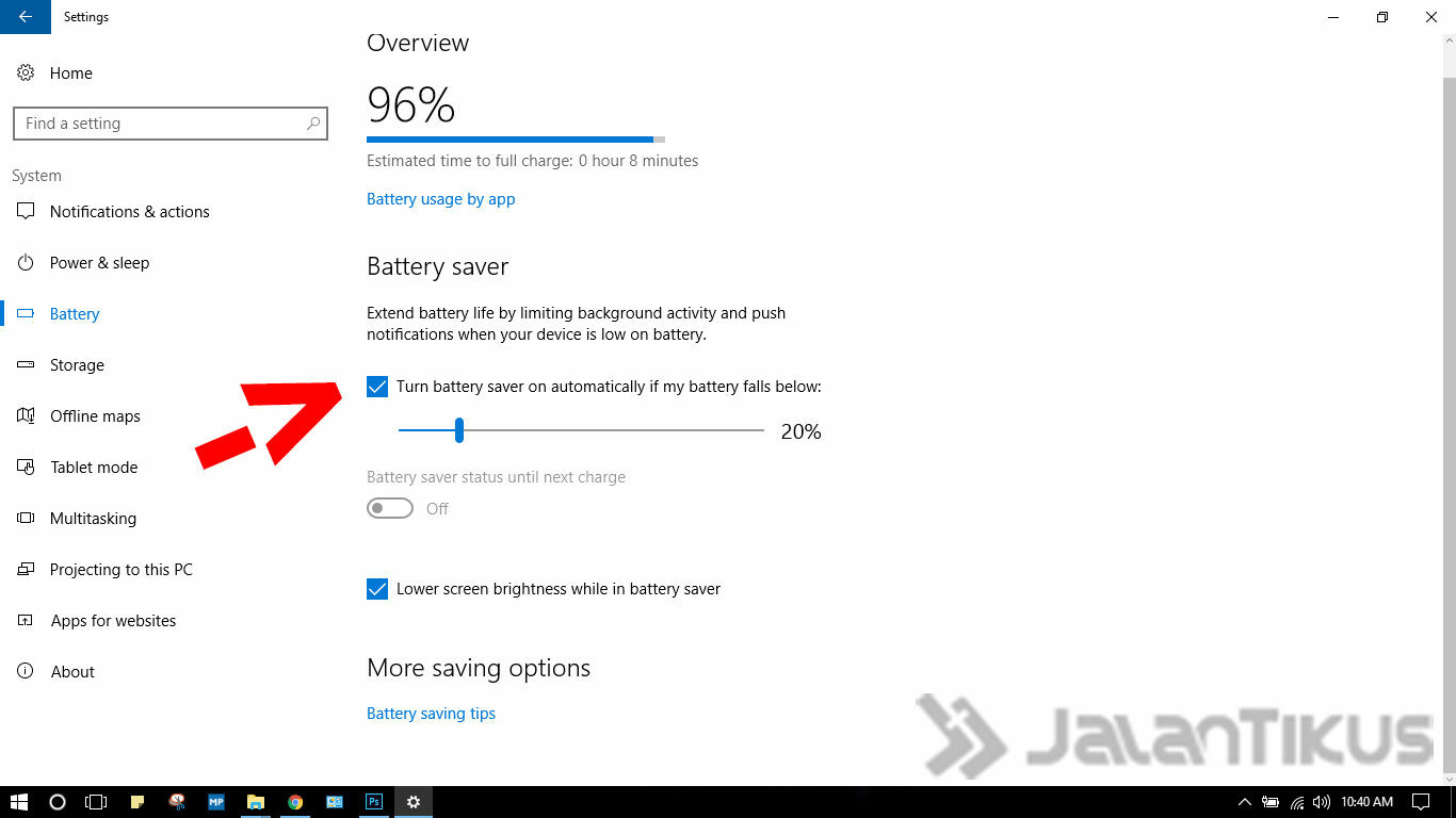 Aktifkan Mode Battery Saver
