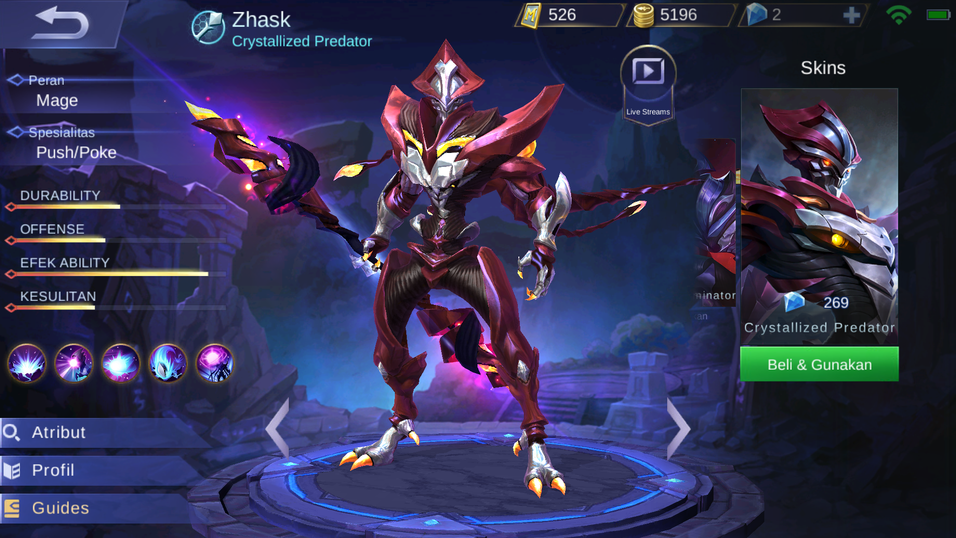 Guide Zhask Mobile Legends Hero Mage Pertama Dengan 4 Skill Aktif