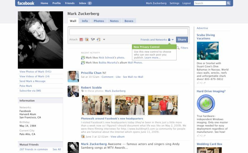 Sejarah Tampilan Facebook Tahun 2009