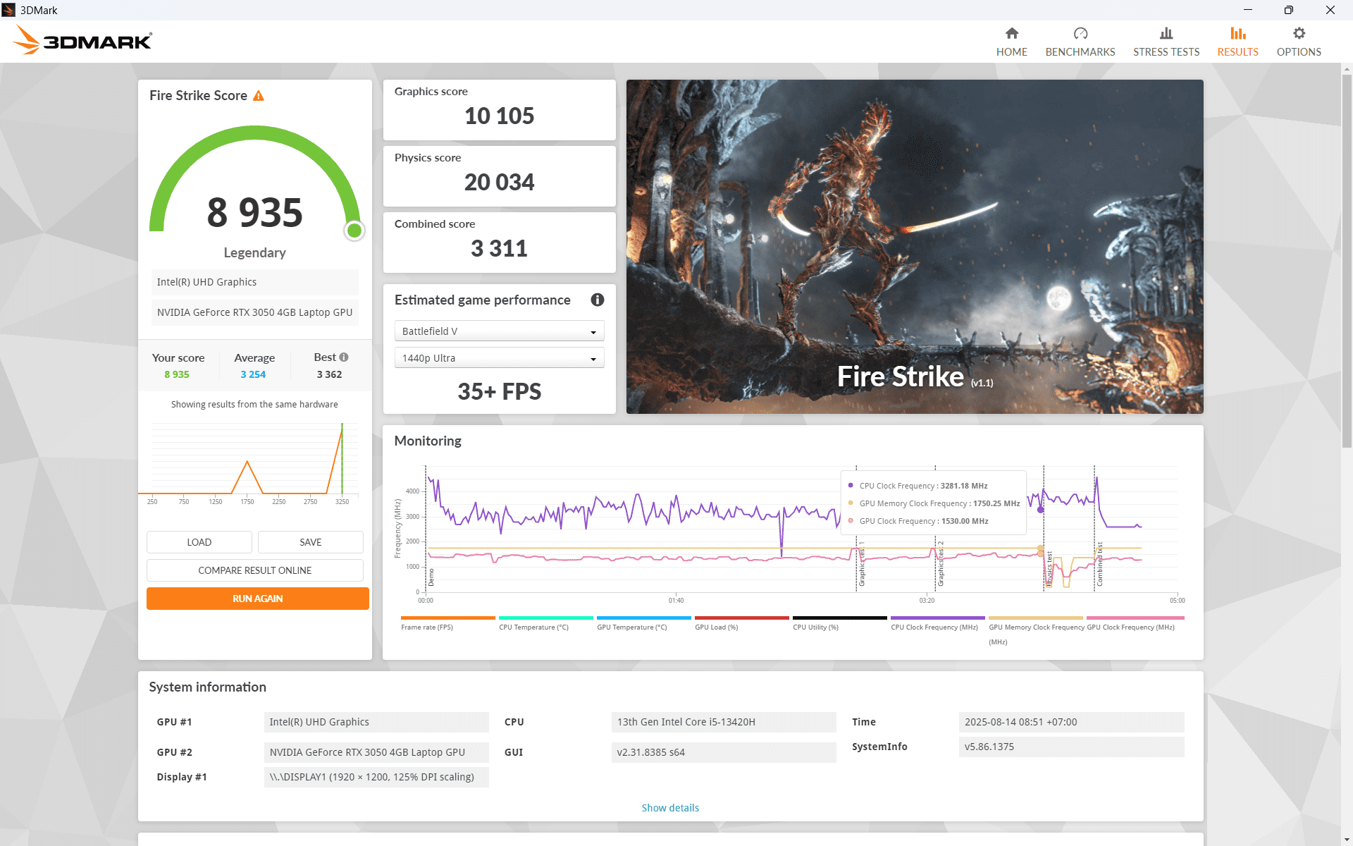 3dmark Firestrike Ee848