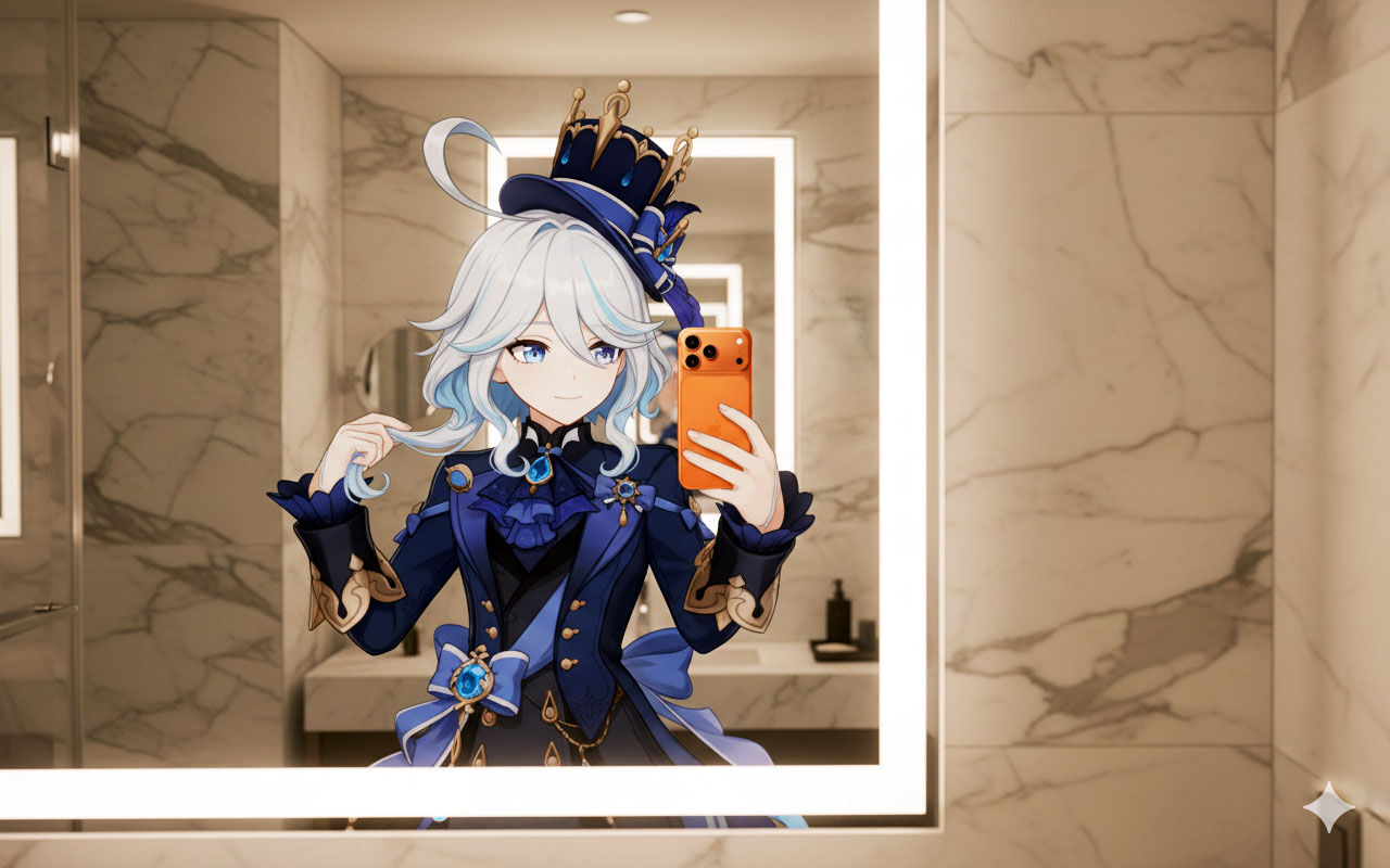 Prompt Gemini Ai Mirror Selfie Iphone 17 Pro Max Furina 30957