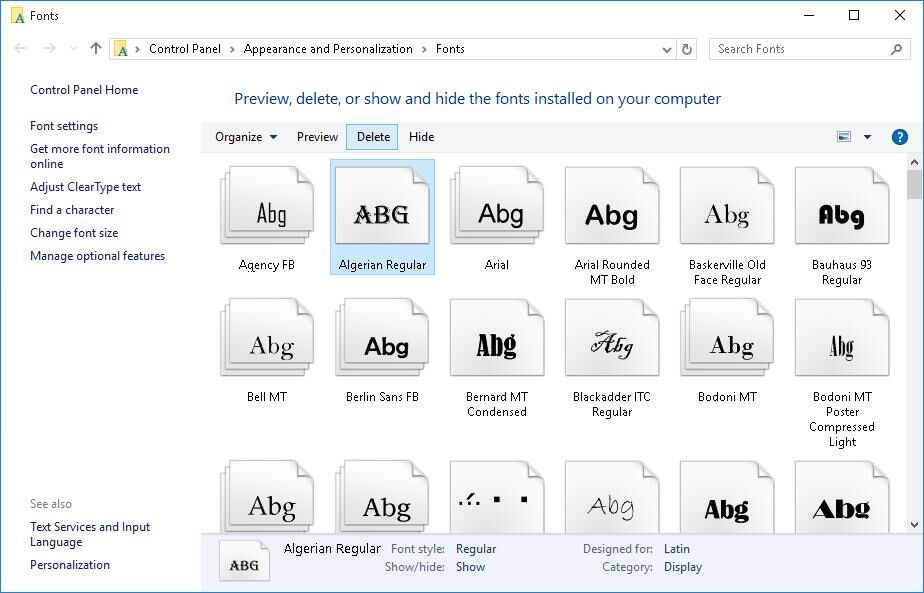 Uninstall Fonts And Drivers