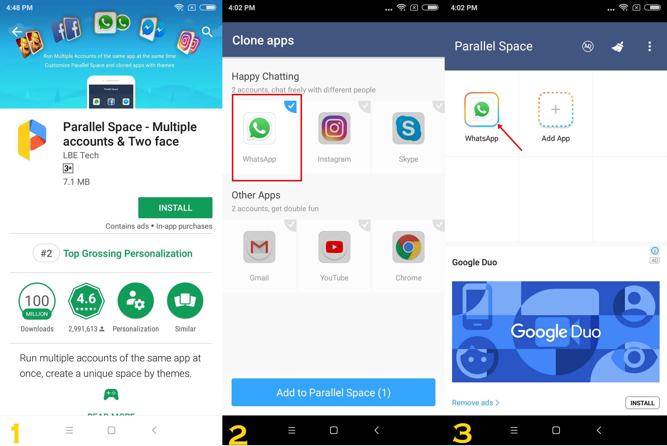 parallel space aplikasi alternatif untuk menyadap whatsapp