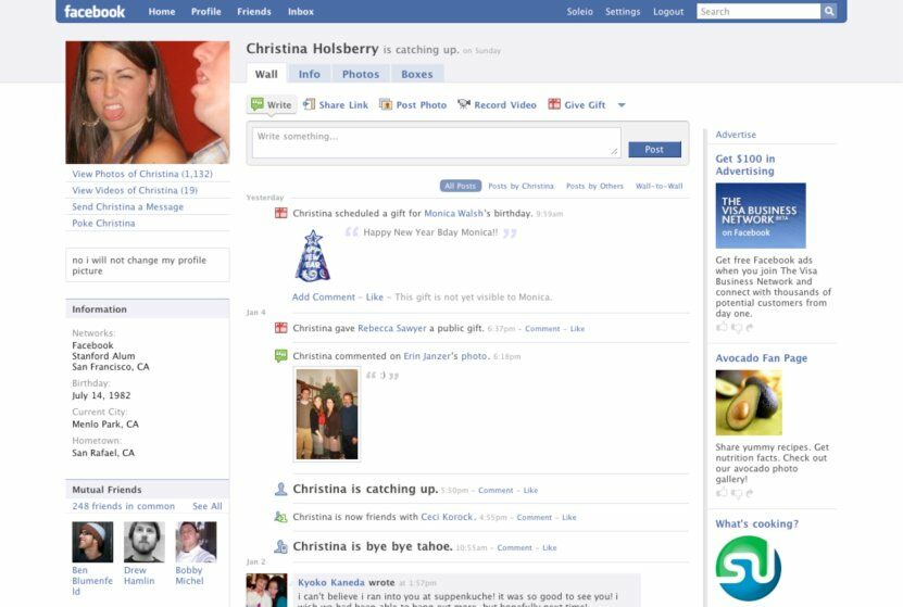 Sejarah Tampilan Facebook Tahun 2008