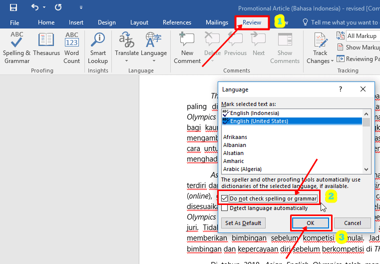 Cara Menghilangkan Garis Hijau Di Ms Word 2010 B0545