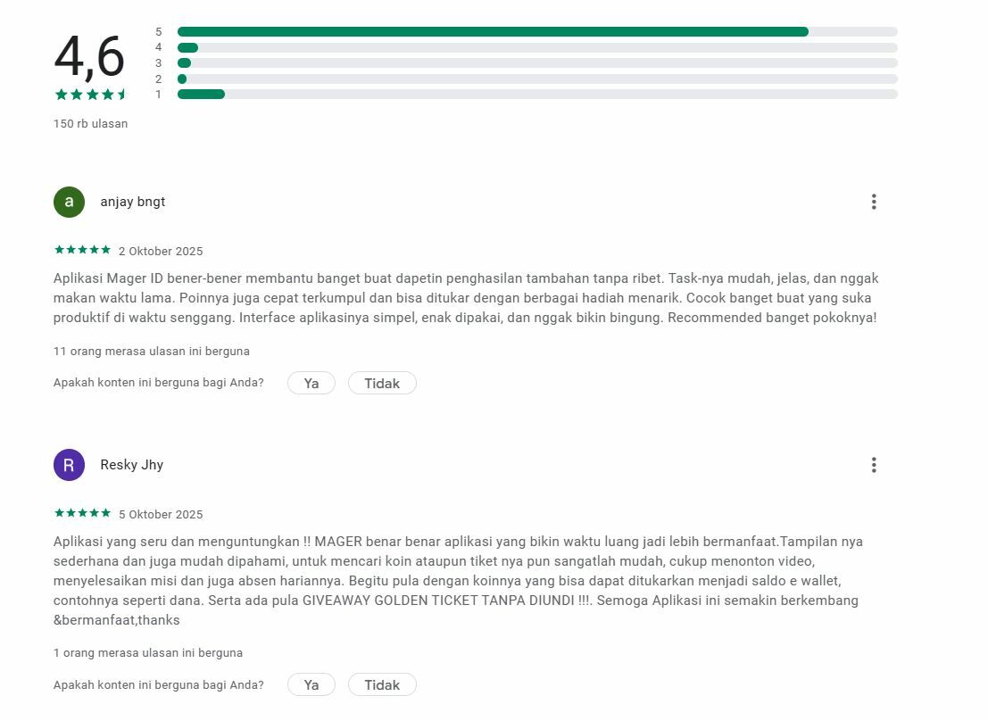 Screenshot Review Mager Google Play Store 2bacf