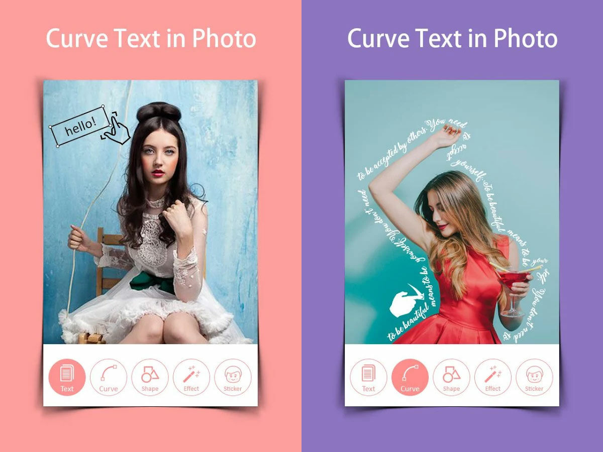 Aplikasi Android Terbaru Agustus 2017 Curve Text On Photo