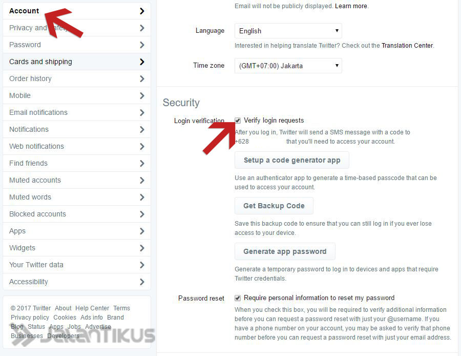 Verifikasi Dua Langkah Twitter 0