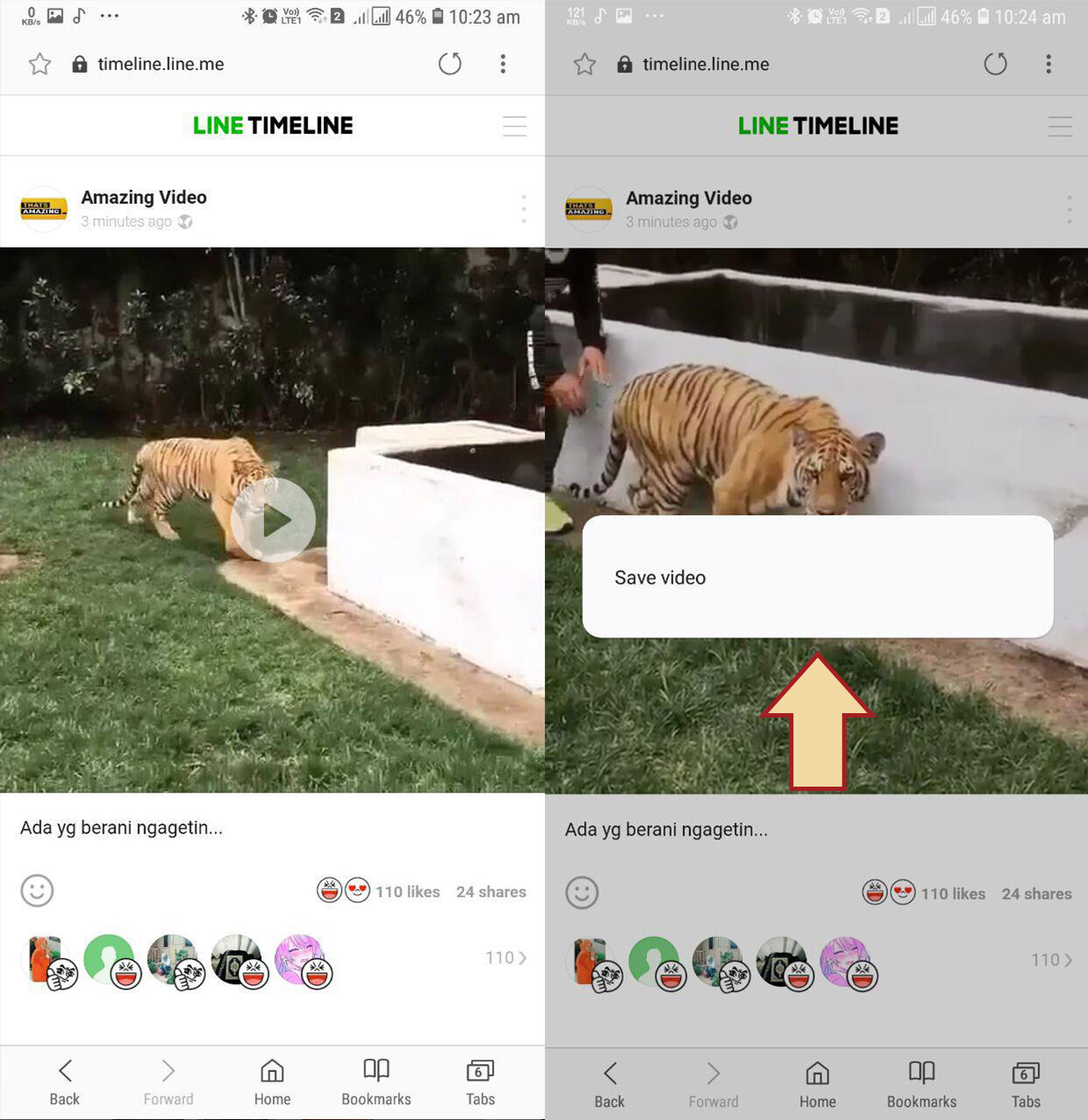 Cara Download Video Di Line B 35605