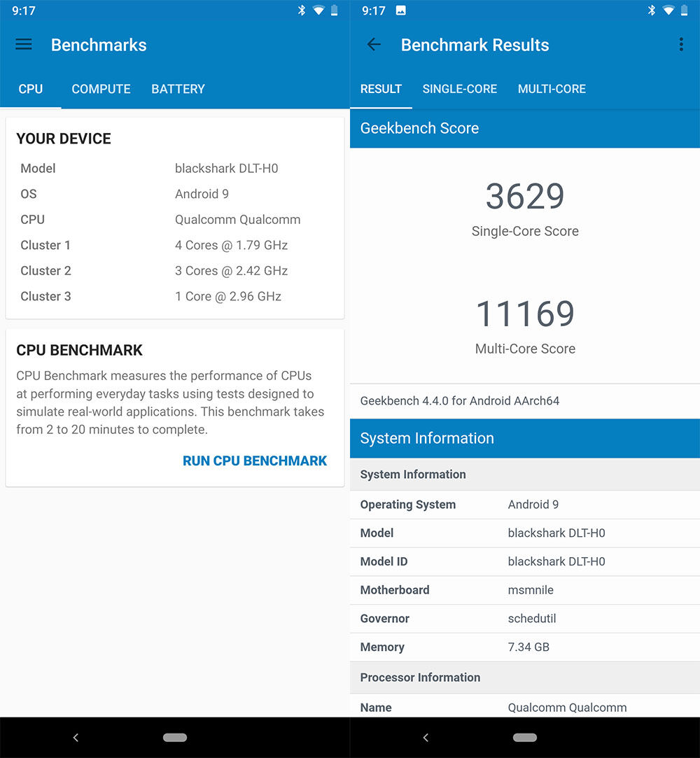 Benchmark Black Shark 2 Pro Geekbench 4b71d