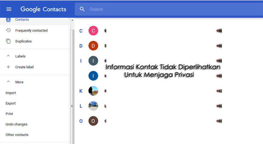 Back-Up Data Kontak